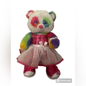 Build-A-Bear Rainbow Panda With Outfit